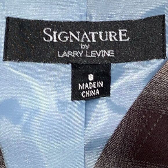 Signature By Larry Levine Plaid Blazer Fully Lined Size 8 - Picture 8 of 10